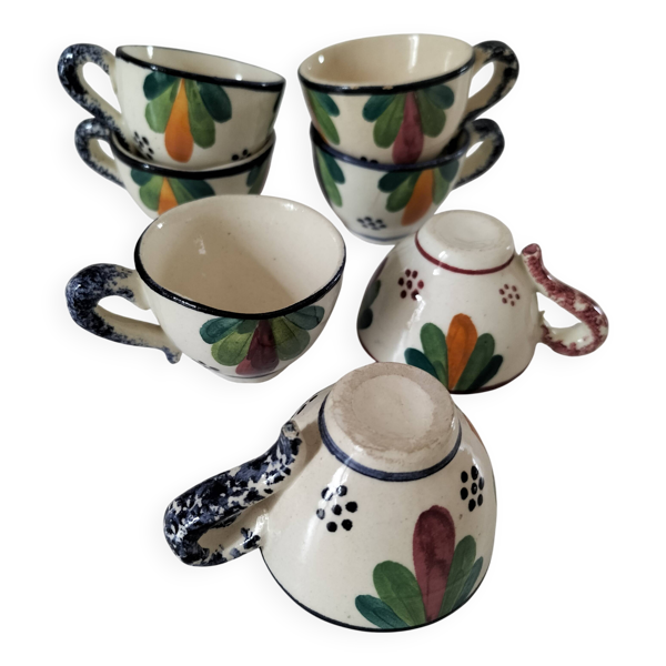 Ensemble 7 tasses miniatures faïence de Quimper
