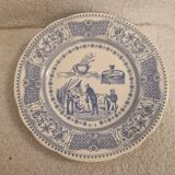 4 old plates talking rebus by factory of Gien