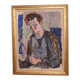Original XL Swedish oil on canvas – portrait by Pär Thorell – dated 1955 – vintage & framed – 93 × 76 cm