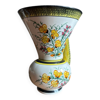 Polychrome faience vase Henriot Quimper
