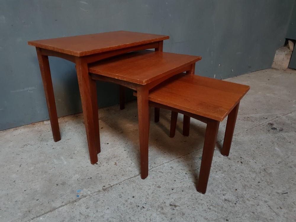 Set of  3 retro teak tables
