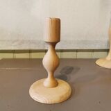 Trio of cedar wood candle holders Morocco