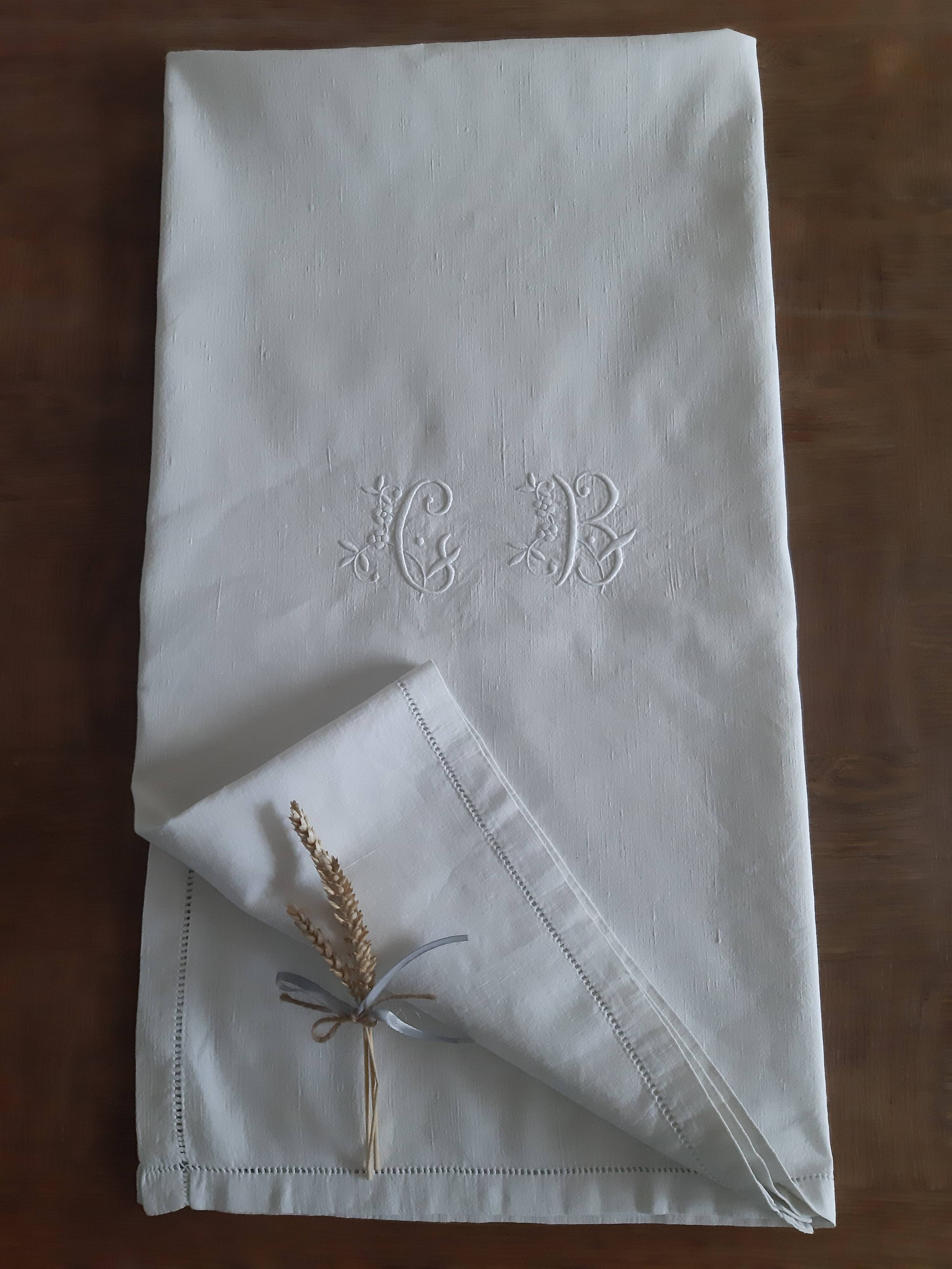 Old monogrammed table C B