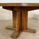Large solid wood table 140 cm, vintage Scandinavian 70s design