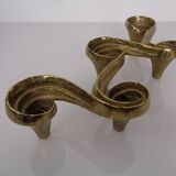 Large Brutalist Bronze Candleholder by Michael Harjes, 1960s