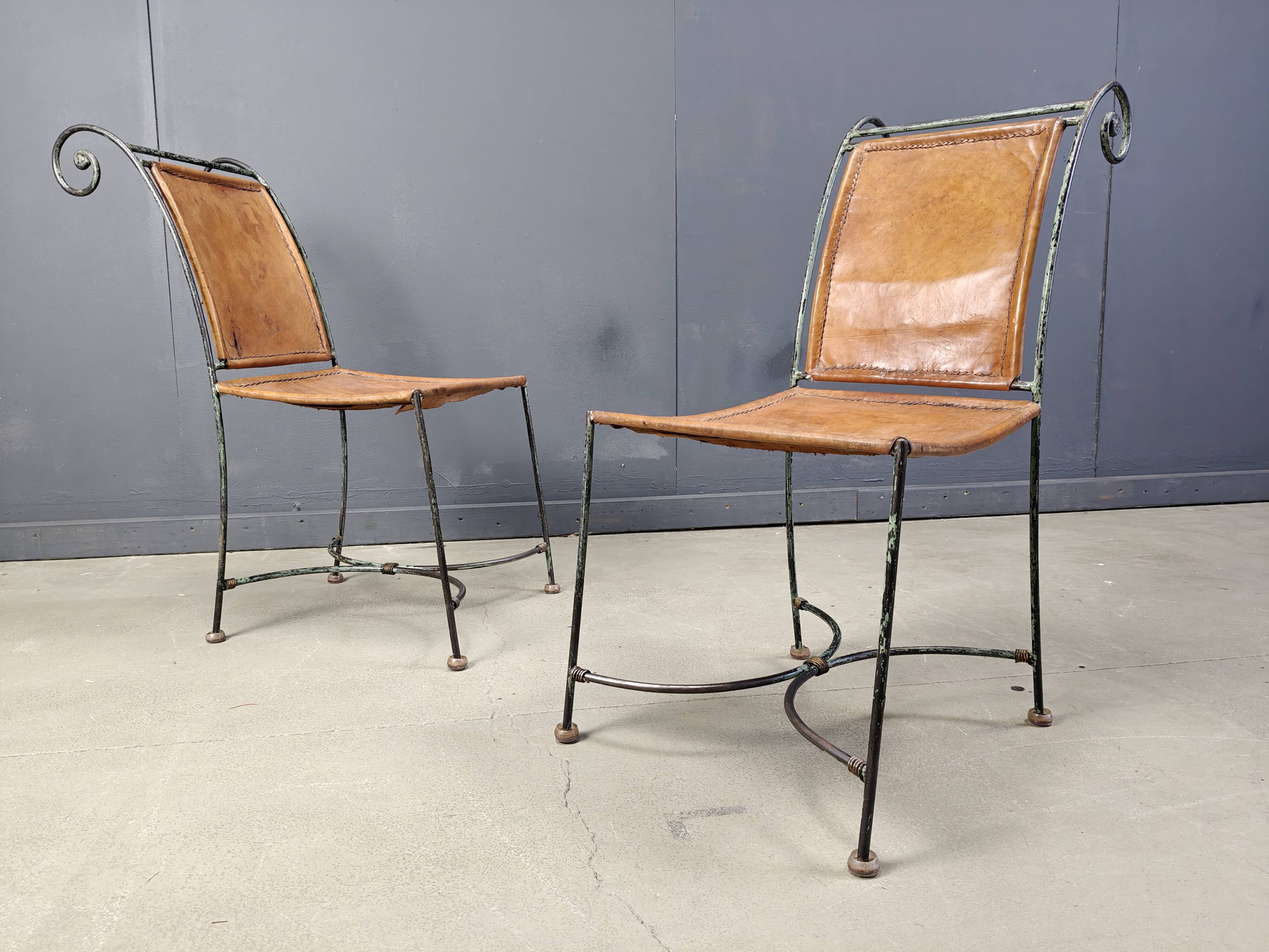 Spanish wrought iron dining chairs, 1960s