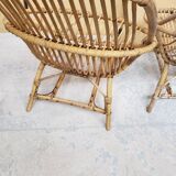 Series of rattan armchairs from the 70s