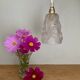 Vintage art deco tulip pendant light in frosted glass signed Degué