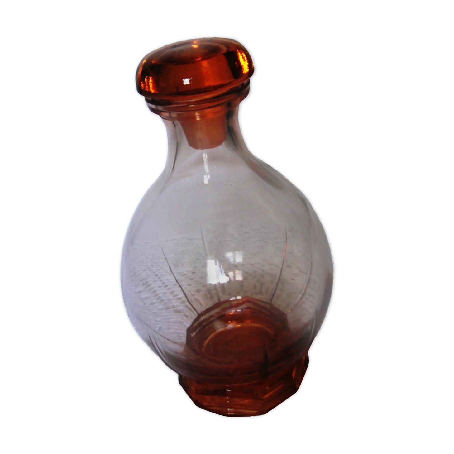 Small carafe art deco pink glass