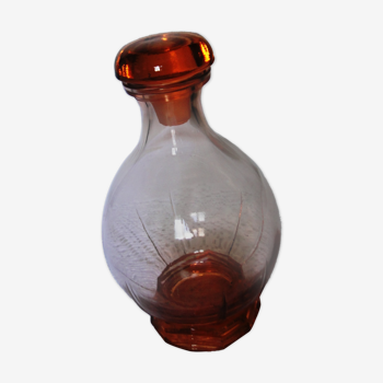 Carafe art deco verre rose