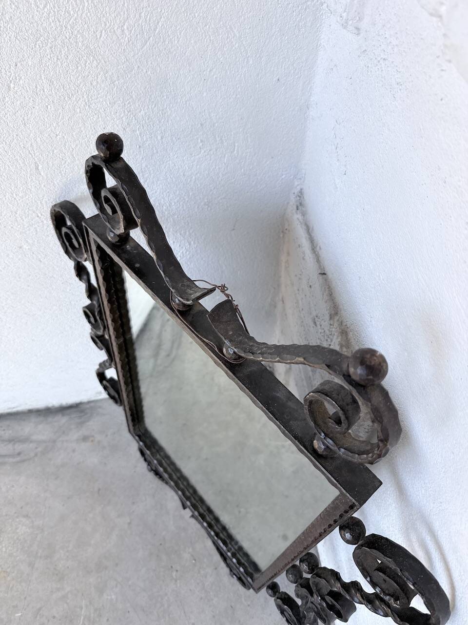 Brutalist wrought iron mirror 1940