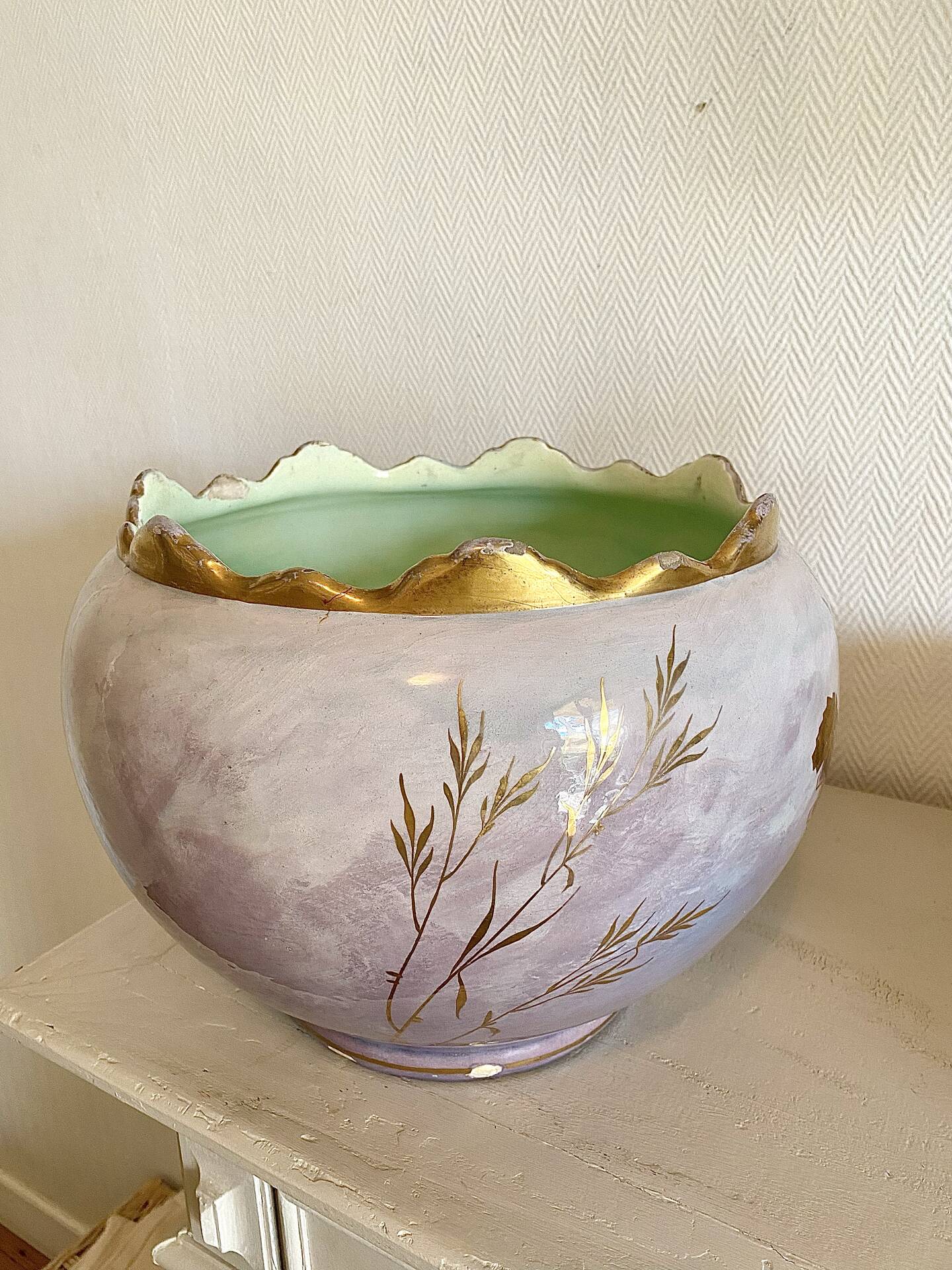 Large Art Nouveau cache-pot signed Jerome Massier