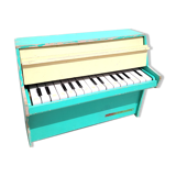 Miniature toy piano green 1950s