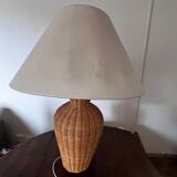 Vintage woven wicker lamp
