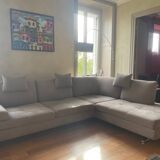 Nicoletti corner sofa in gray Alcantara