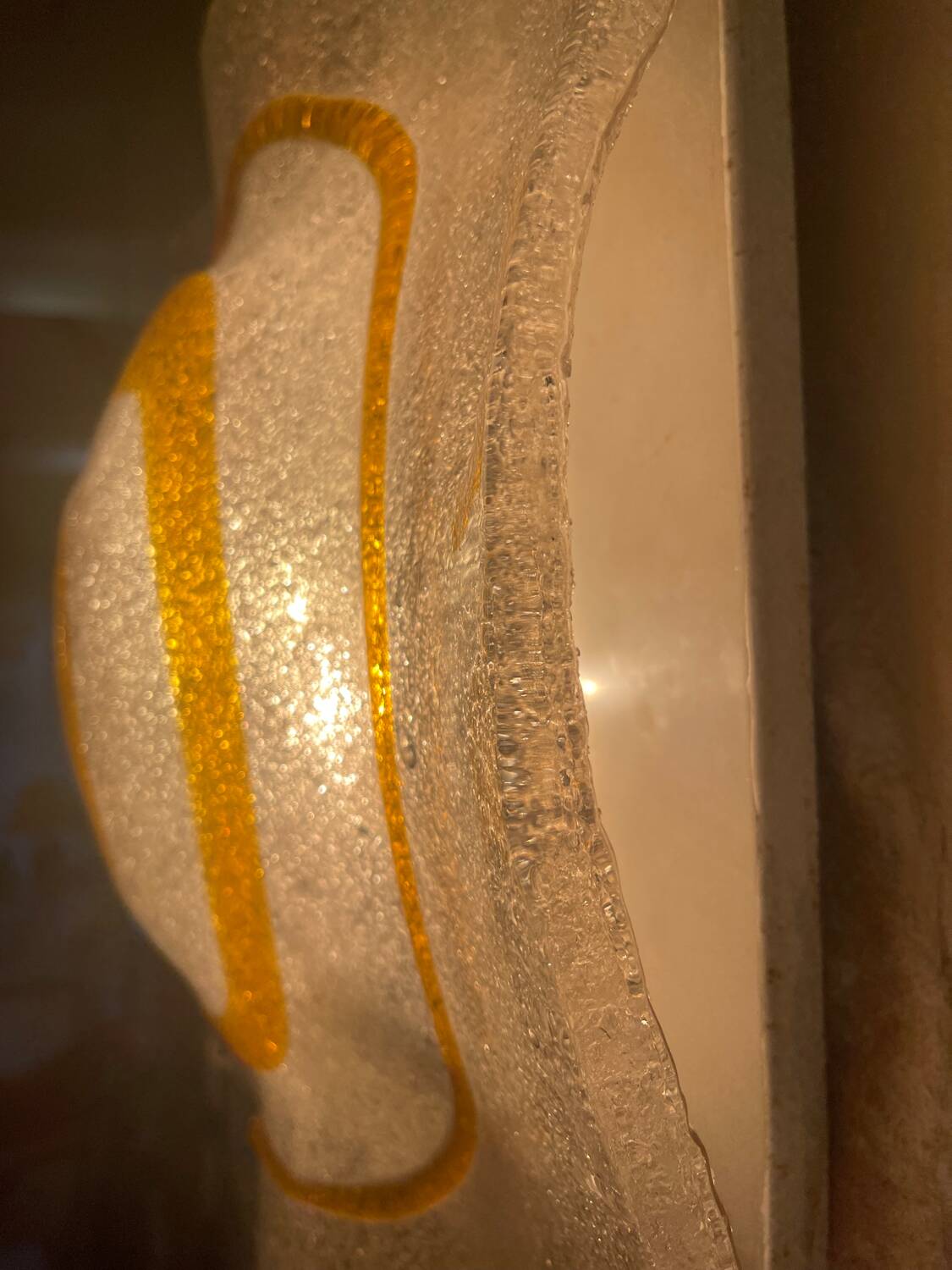 Mazzega two-tone Murano glass wall lamp, Italy 1970