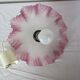 suspension with opaline pink-lilac lampshade