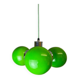 Space Age green glass hanging light
