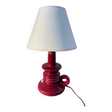 Lampe en céramique bordeaux