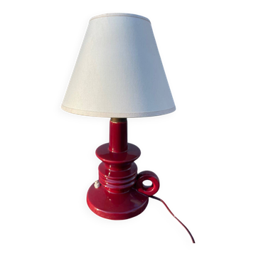 Lampe en céramique bordeaux