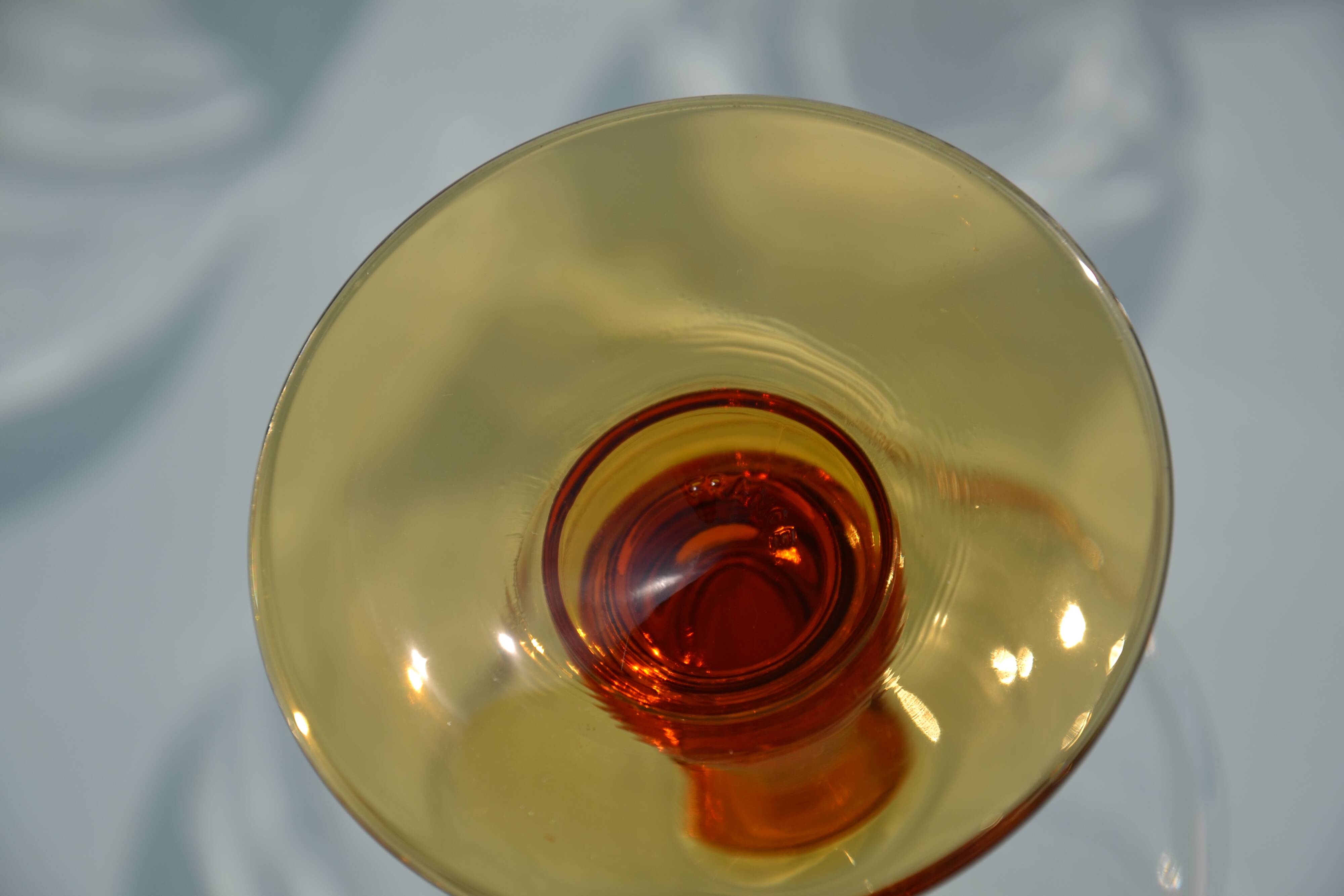 Ochre stemmed glasses from the 70s