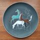 Assiette décorative vintage Ruscha « Trois chevaux »
