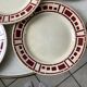 Set of 6 flat plates Badonviller model "Barbizon" 30s