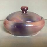 Oval box pink purple pearl iridescent 70s