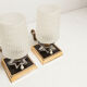 Paire de lampes de chevet 1960 laiton verre etoile