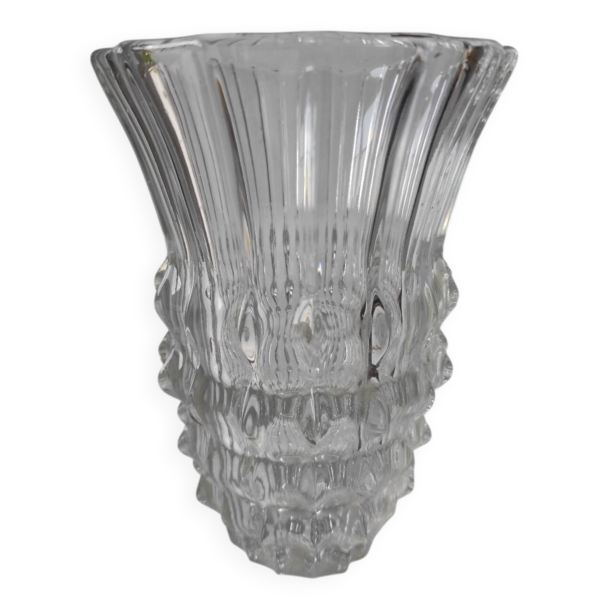 Molded glass vase "thorns"