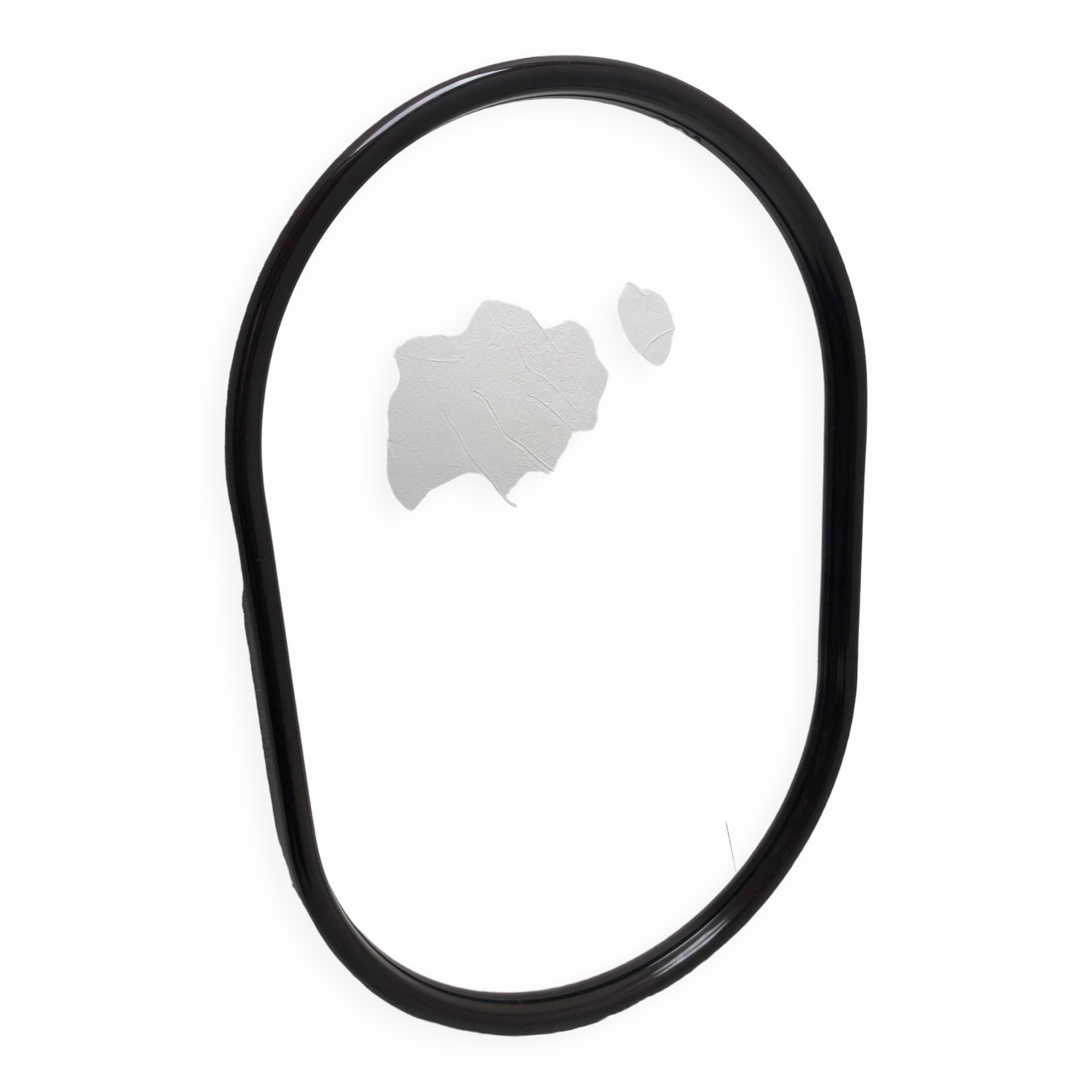 Brown plastic oval mirror, 1960s/1970s