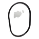 Brown plastic oval mirror, 1960s/1970s