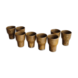 Set of 8 flared glasses in brown sandstone