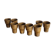 Set of 8 flared glasses in brown sandstone