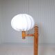 Modern sculptural Scandinavian floor lamp in pine by Uno Kristiansson, Sweden 1970s
