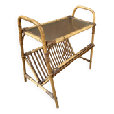 1950s Italian Rattan Side Table