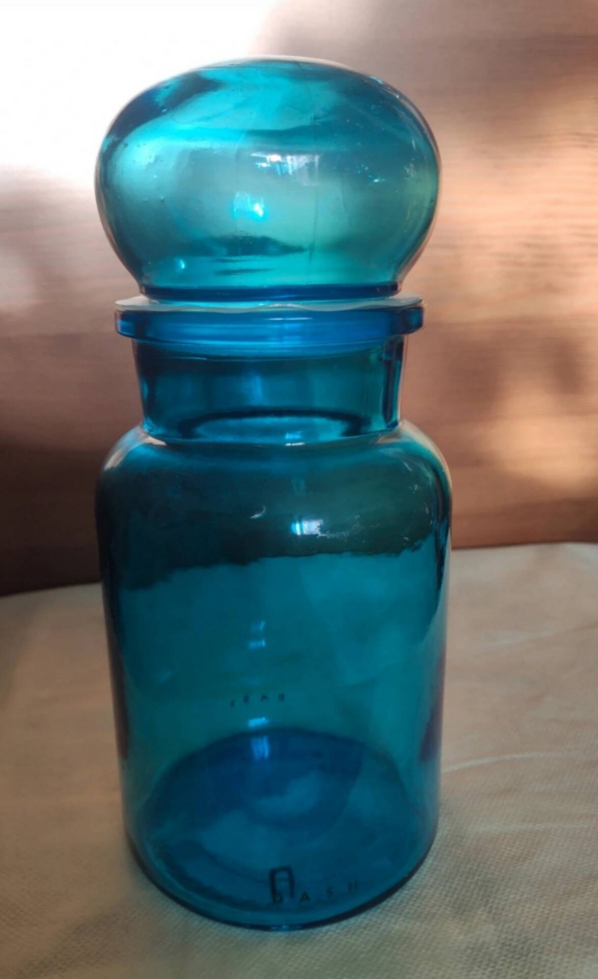 Green glass apothecary jar Belgium