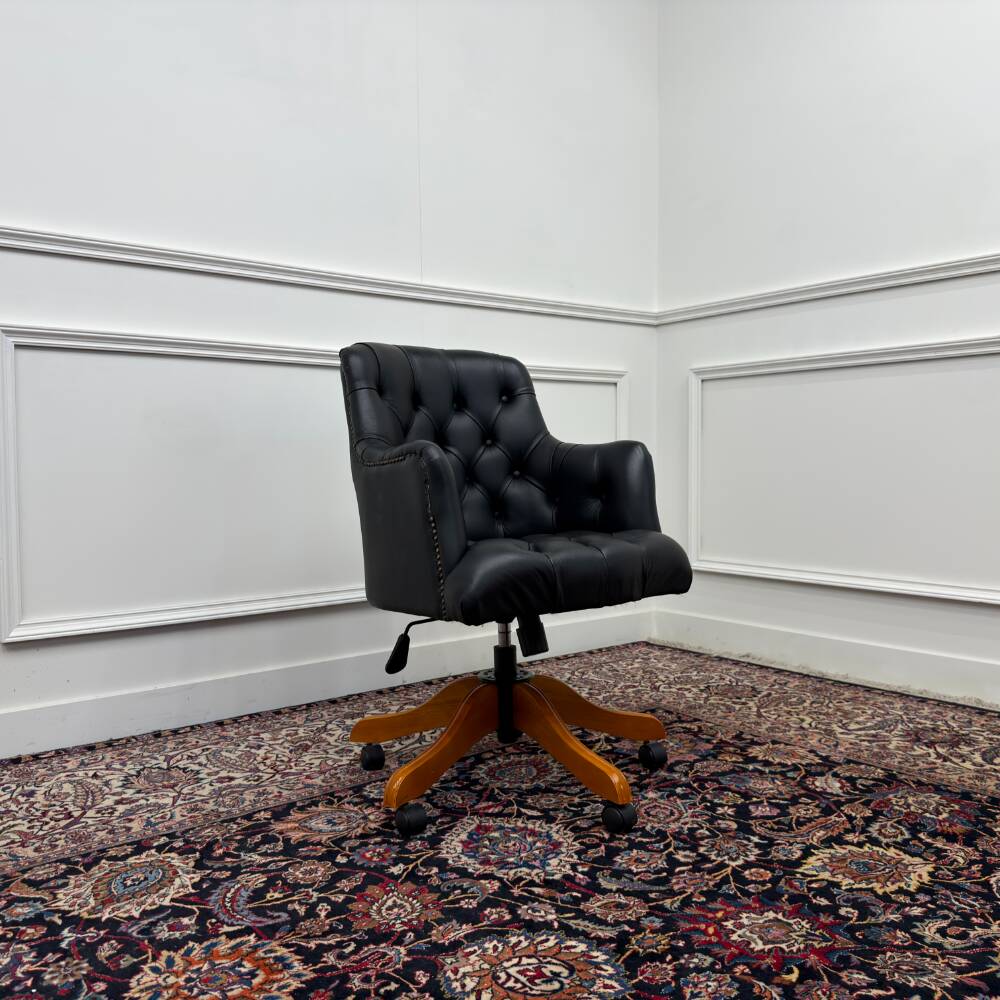 Chaise de bureau Chesterfield noire