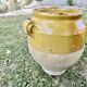 Vase, pot, jarre à huile en terre cuite vernissée jaune, fin 19ème