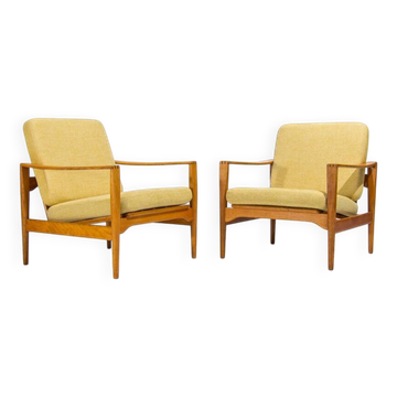Mid Century Lounge Chairs in Oak by Niels Koefoed, Danish 1950's