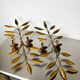 Pair of floral gilded Florentine wall sconces, large mid-century design, Italy 1960s