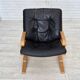 1970s, Norwegian design, armchair model "Kengu", leather, bent wood.