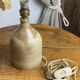 Stoneware lamp, wool lampshade