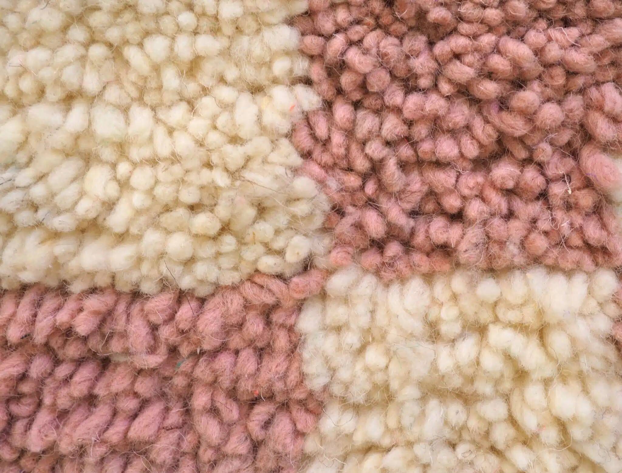 Beni Ouarain rug, old pink checkerboard