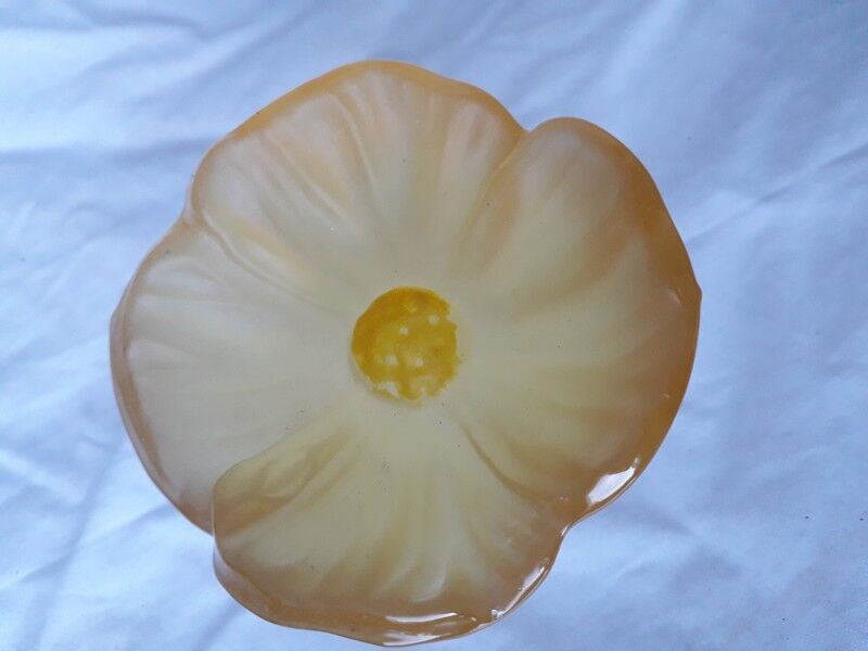 Pair of crystal flower bowls, Daum