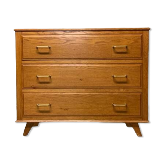 Vintage Oak Chest of Drawers with Three Drawers