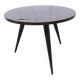 Table basse tripode 1960 scandinave vernis brillant bois acajou