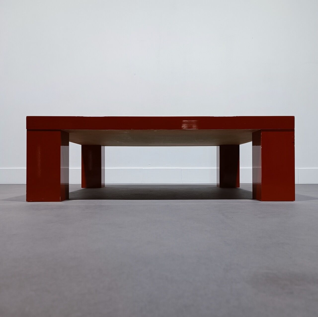 Red laquered coffee table