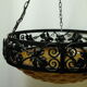Art Deco wrought iron glass suspension Degué