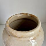 Beige glazed stoneware mustard pot n°4